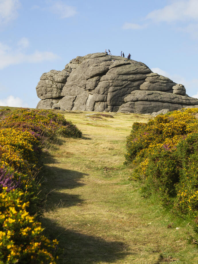 Visitors on top of Haytor rocks