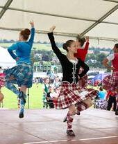 Dancers performing at the Bridge of Allan Highland Games