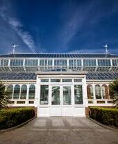 The Isla Gladstone Conservatory in Stanley Park, Liverpool on a sunny day