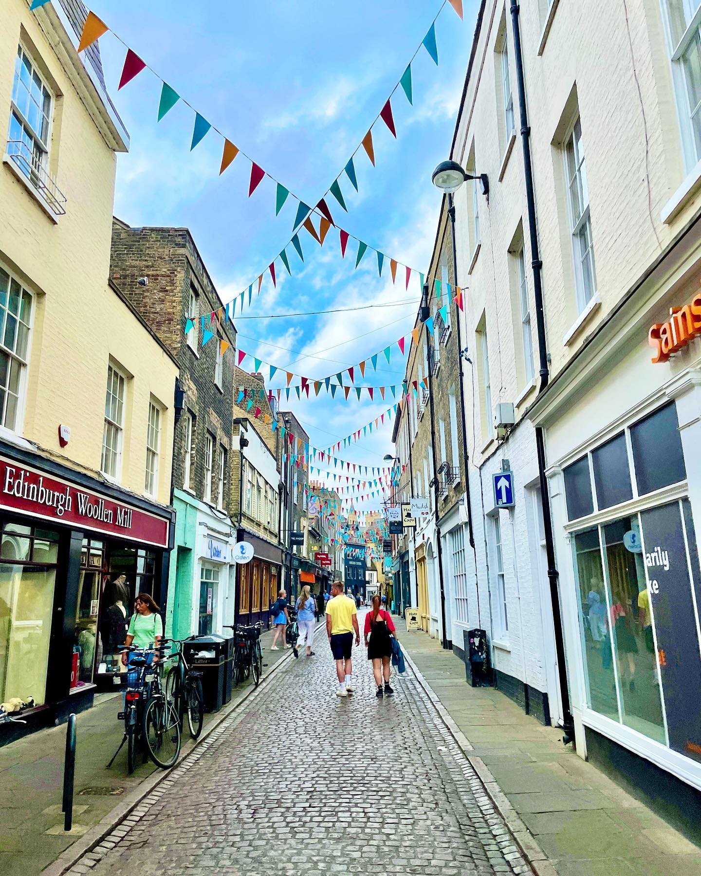 People walking along Green Street