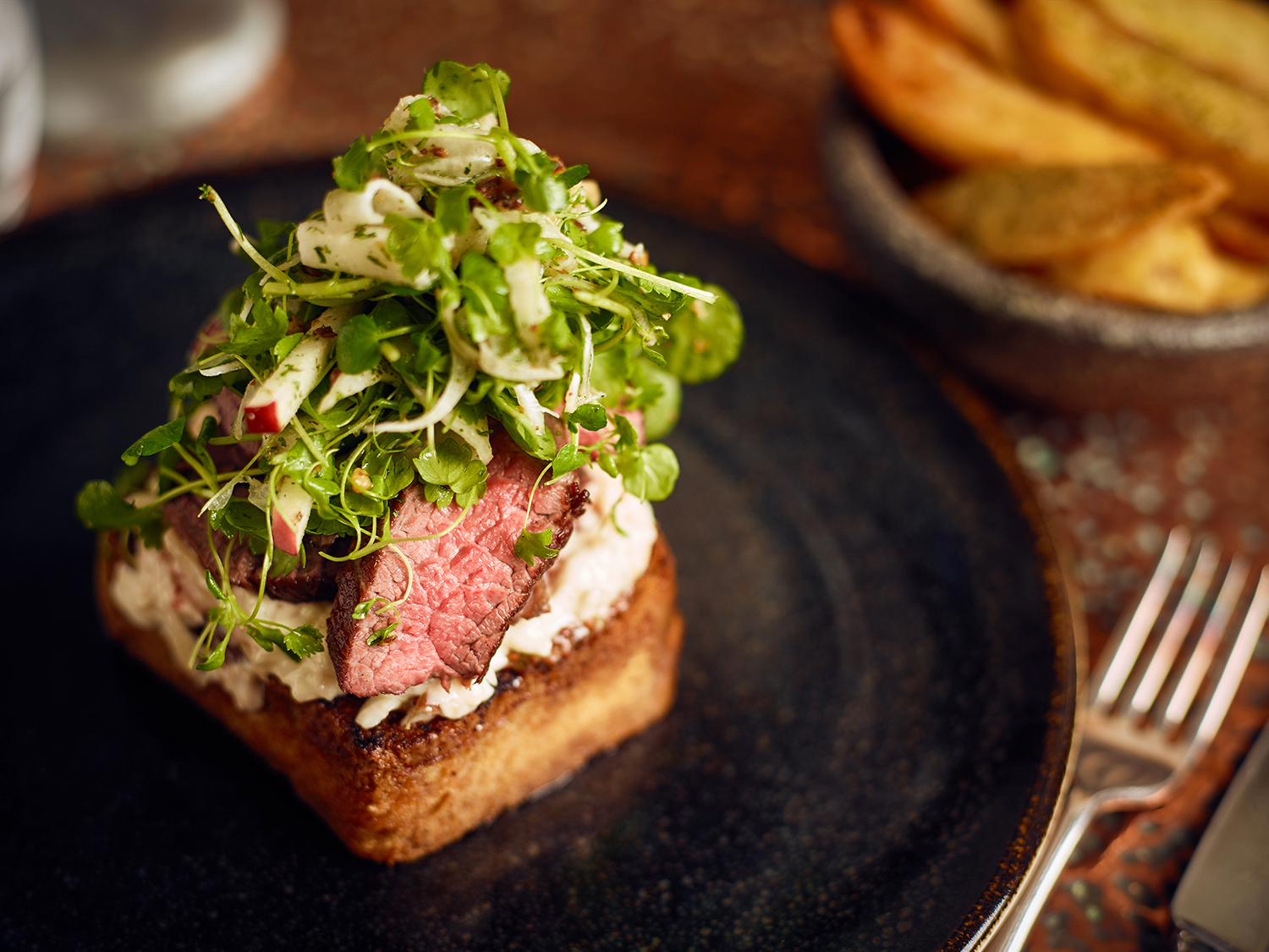 Overhead shot of food on a plate