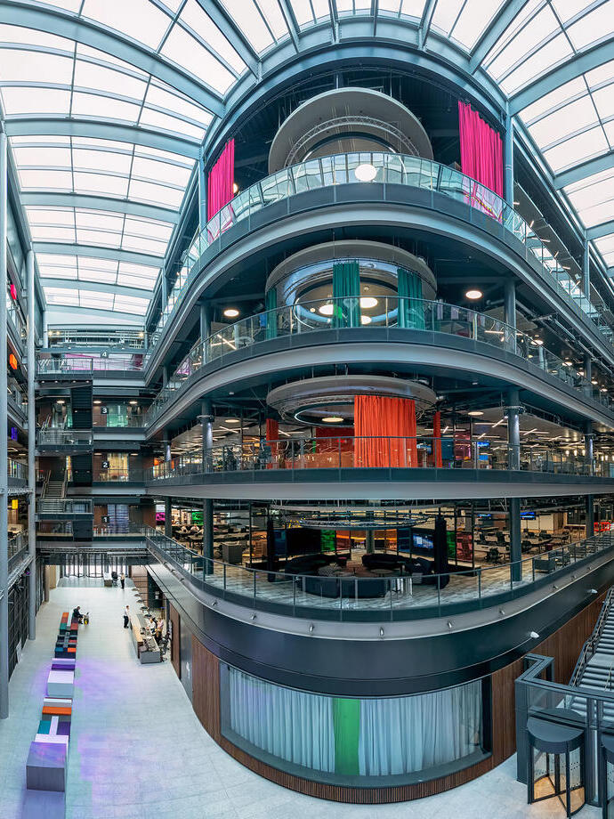 Vue intérieure des studios de la BBC à Cardiff