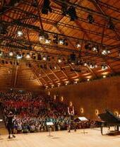 Crowd watching a concert at Snape Maltings