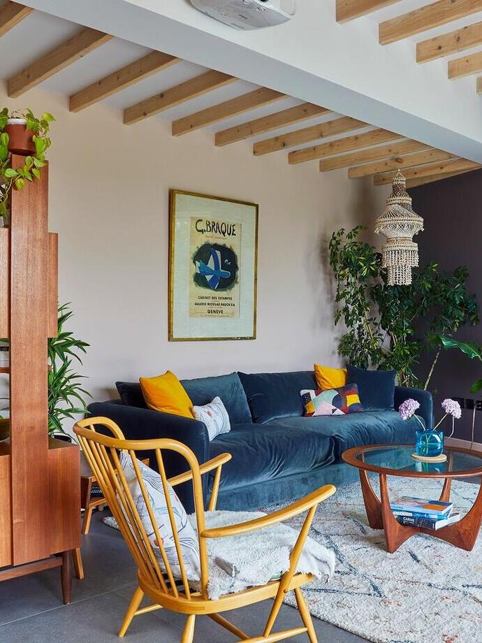 Inside the room of a country style retreat.