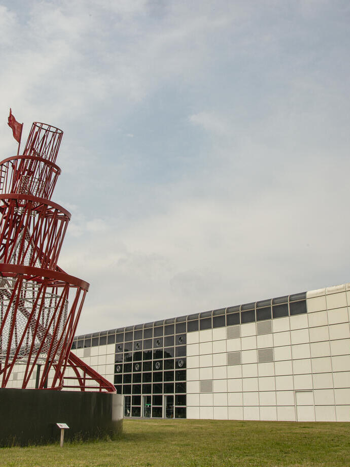 An art sculpture next to the Sainsbury Centre for Visual Arts in Norwich