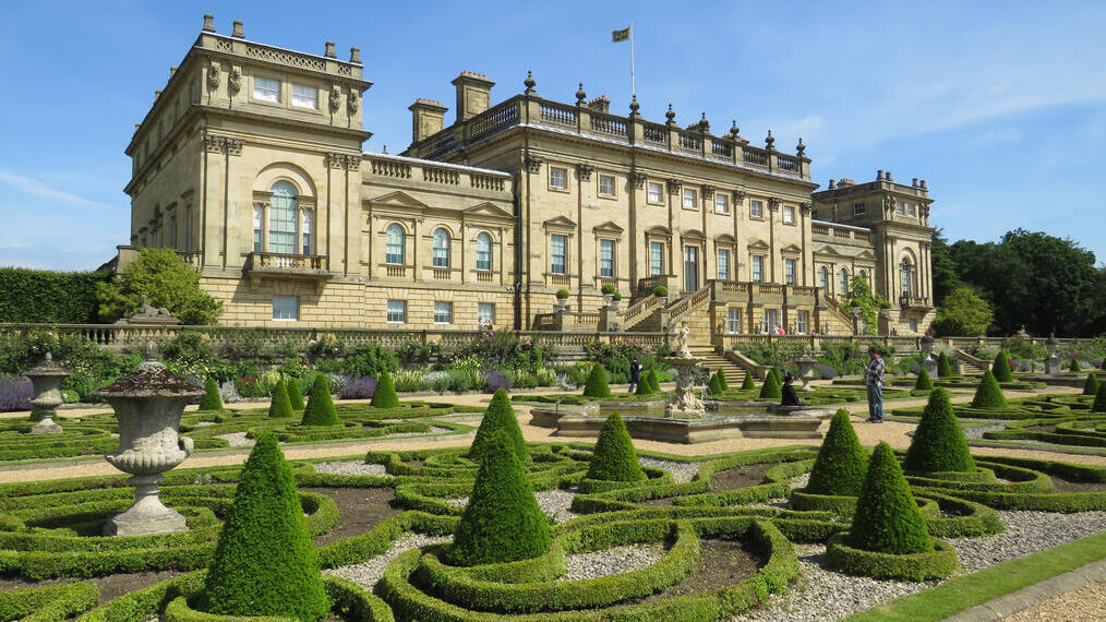 An outside view of Harewood House
