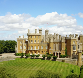 A long distance outdoor shot of Belvoir Castle