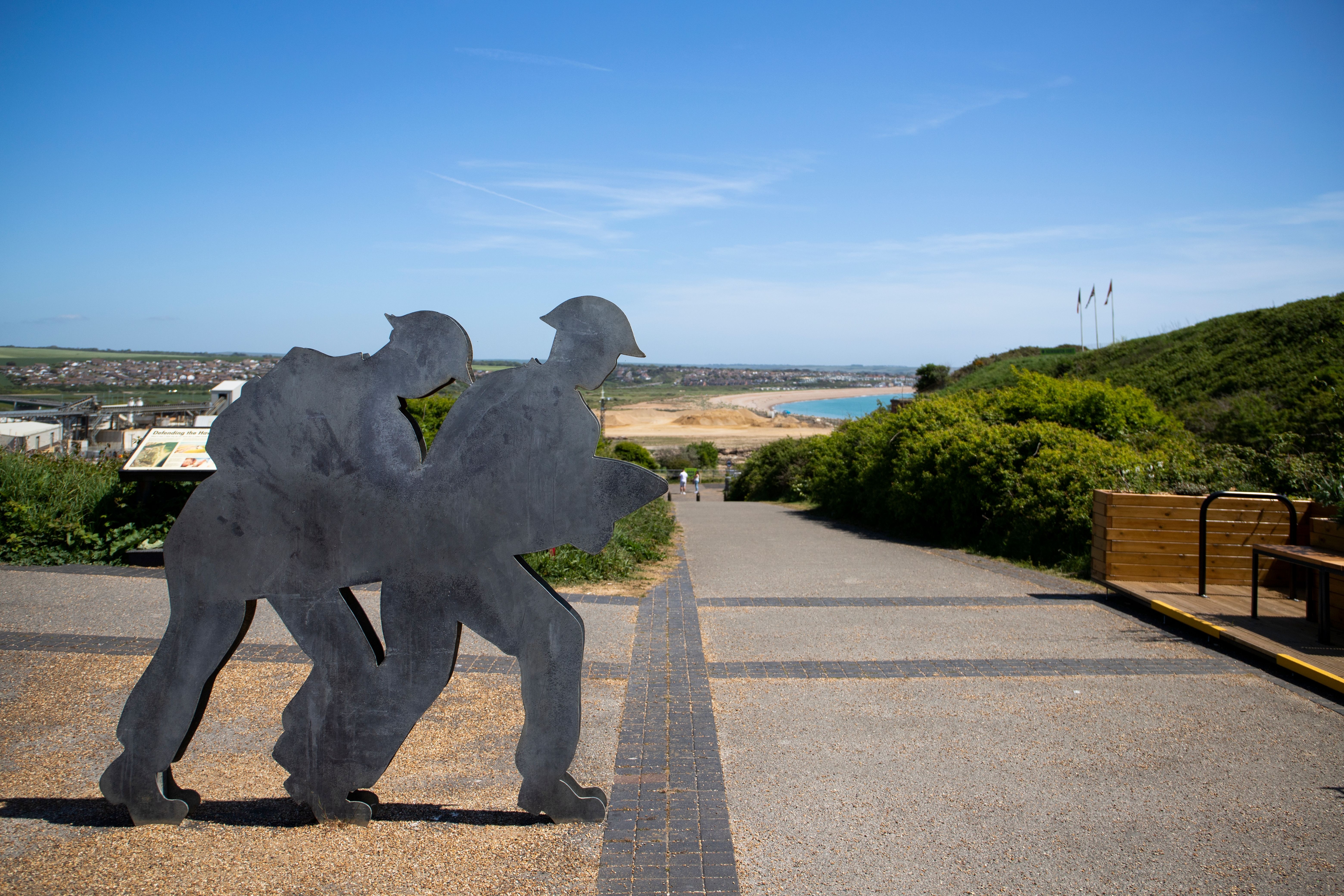 A sculpture of soldiers ourside Newhaven fort