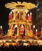 Light display at Frankfurt Christmas Market, Birmingham