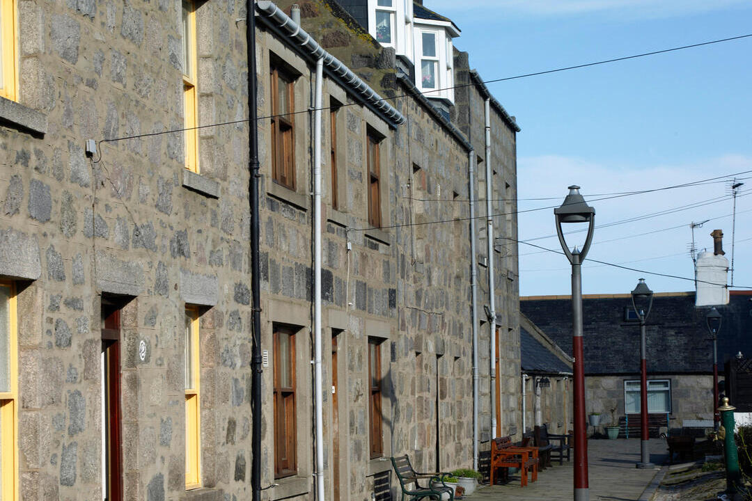 The old village of Footdee (Fittie) by the Harbour Entrance, Aberdeen
