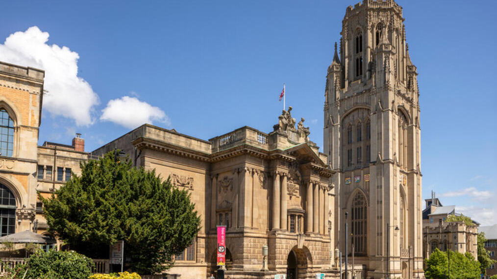 An exterior shot of the Wills Memorial Building in Bristol