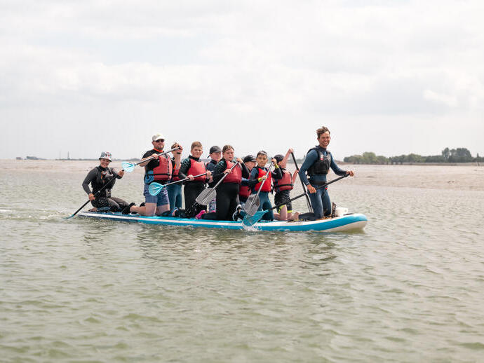 Children trying out rafting at Andrew Simpson Centre, Portsmouth.