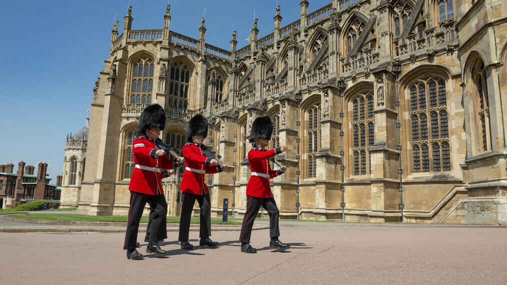Guardias desfilando, castillo de Windsor