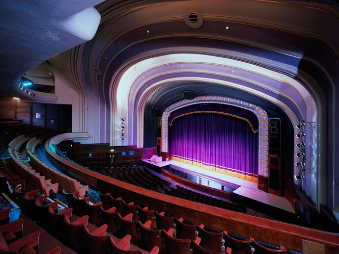 Stage and seating area in a modern theatre.