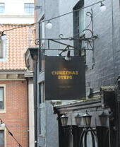 The exterior of the Christmas Steps in Bristol