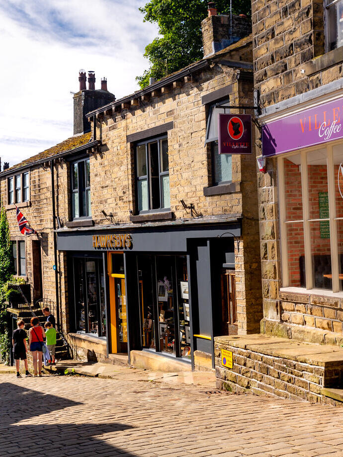 Cobbled street in Haworth