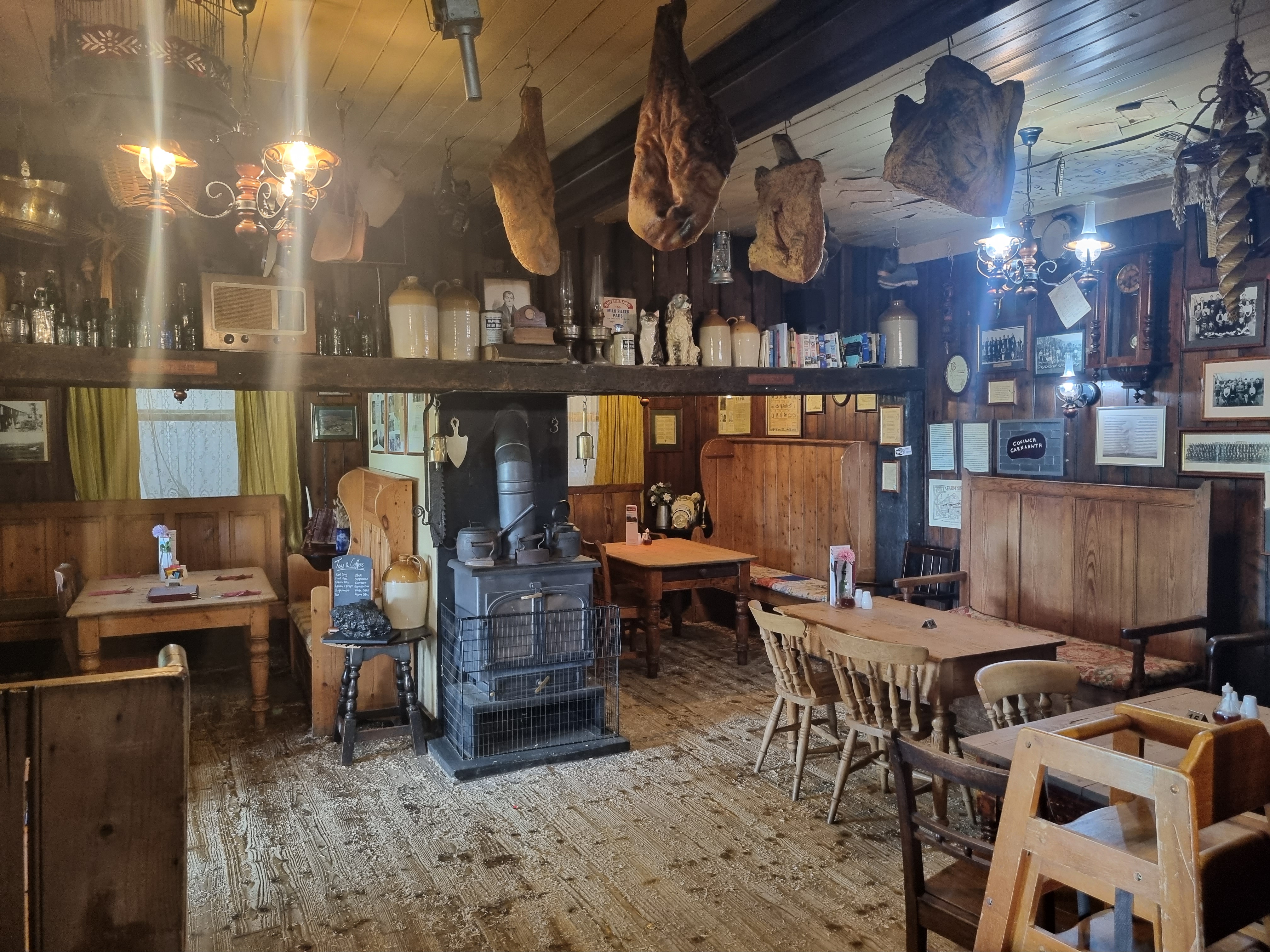 The interior of Tafarn Sinc, a traditional Welsh pub