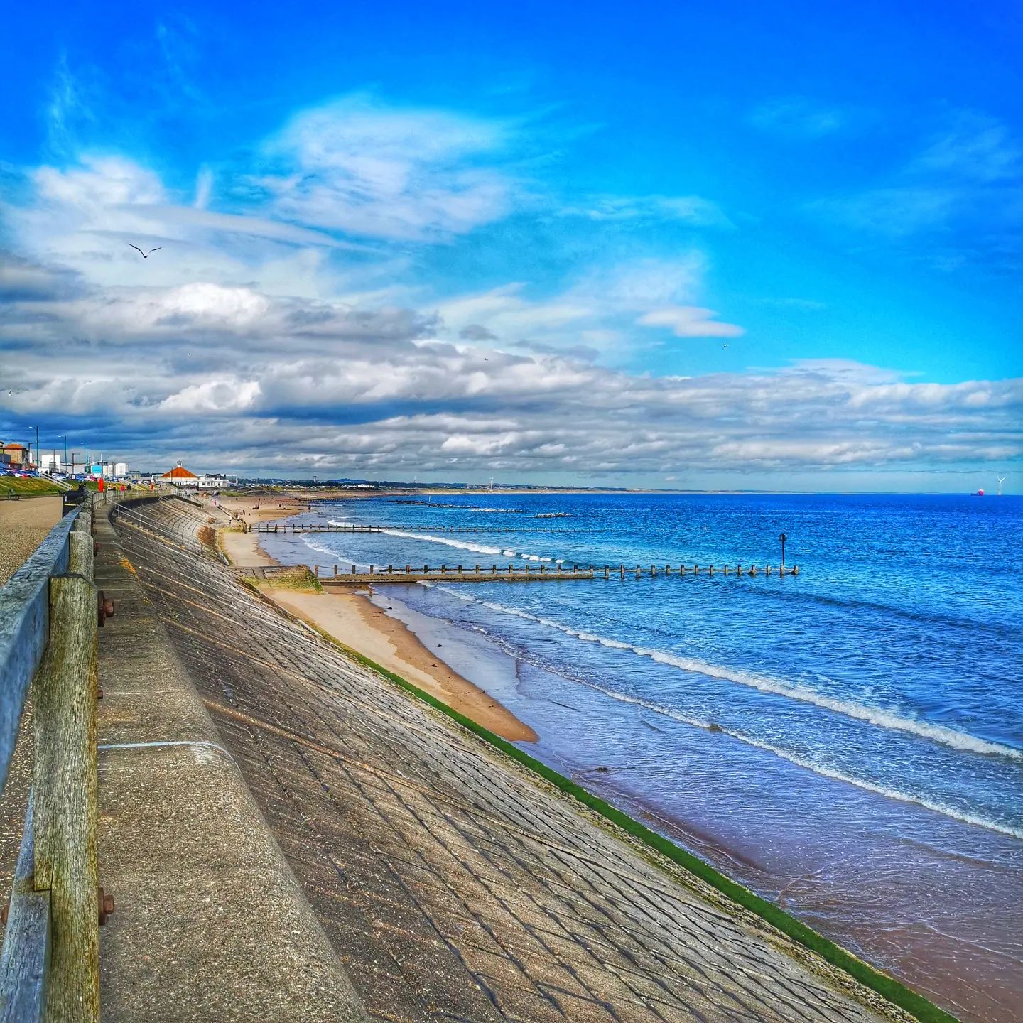 View of Aberdeen Beach Front, blue skies