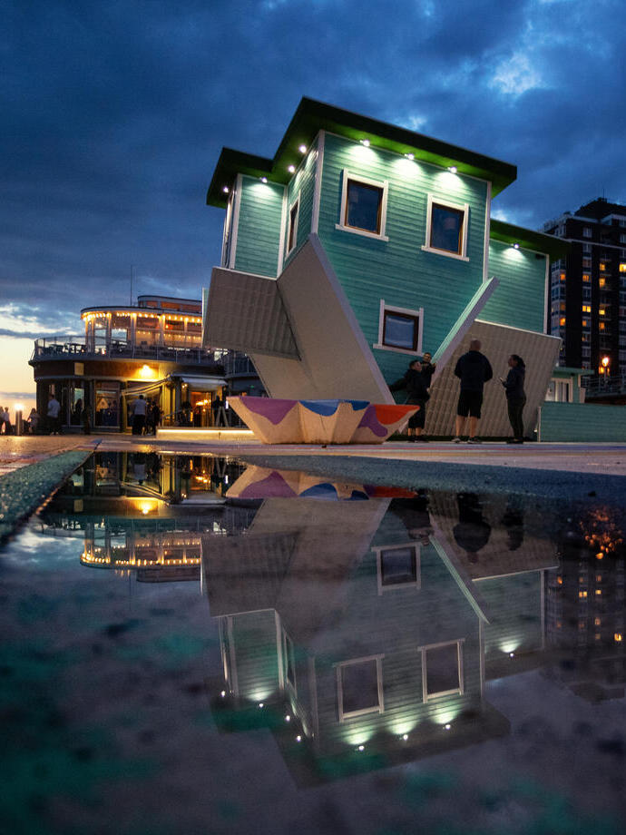 Upside down house in Brighton, East Sussex, England