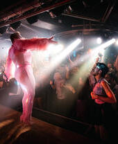 A performer on stage at Manchester's Cruz 101 club