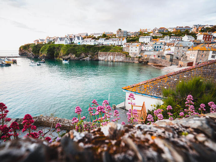 A coastal village scene