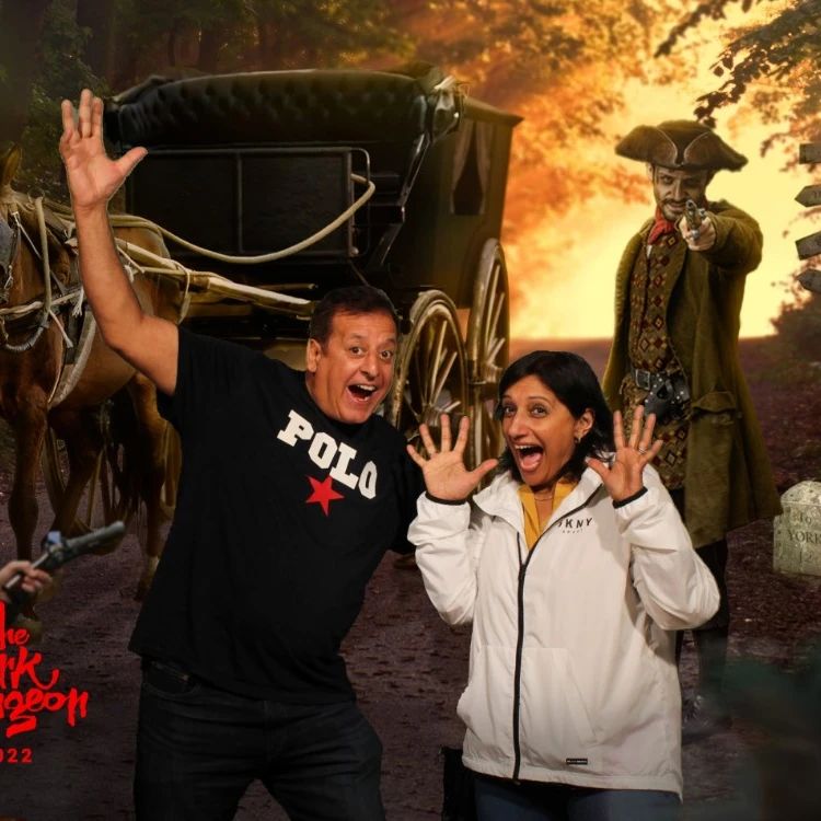 Group of people in front of a display in York Dungeon