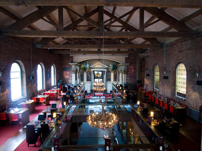 Ropewalks district, the Alma de Cuba bar restaurant, old Polish church transformed into a lounge