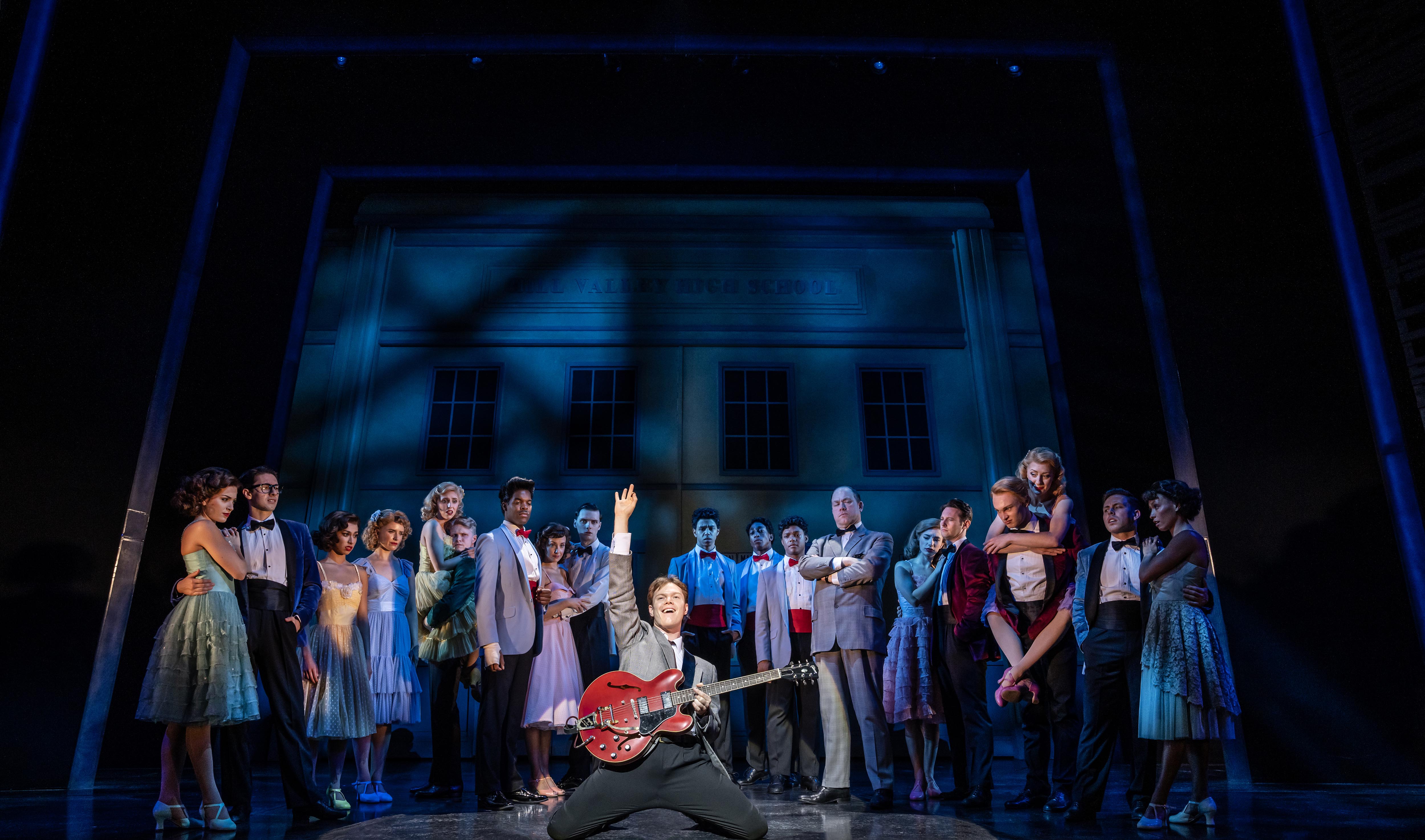 The cast of Back To The Future The Musical on stage in London