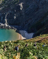 موقع Fforest الساحلي للتمتع بالرفاهية والتخييم في مانورافون، ويلز