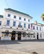 An exterior view of the Queen's Theatre in Devon