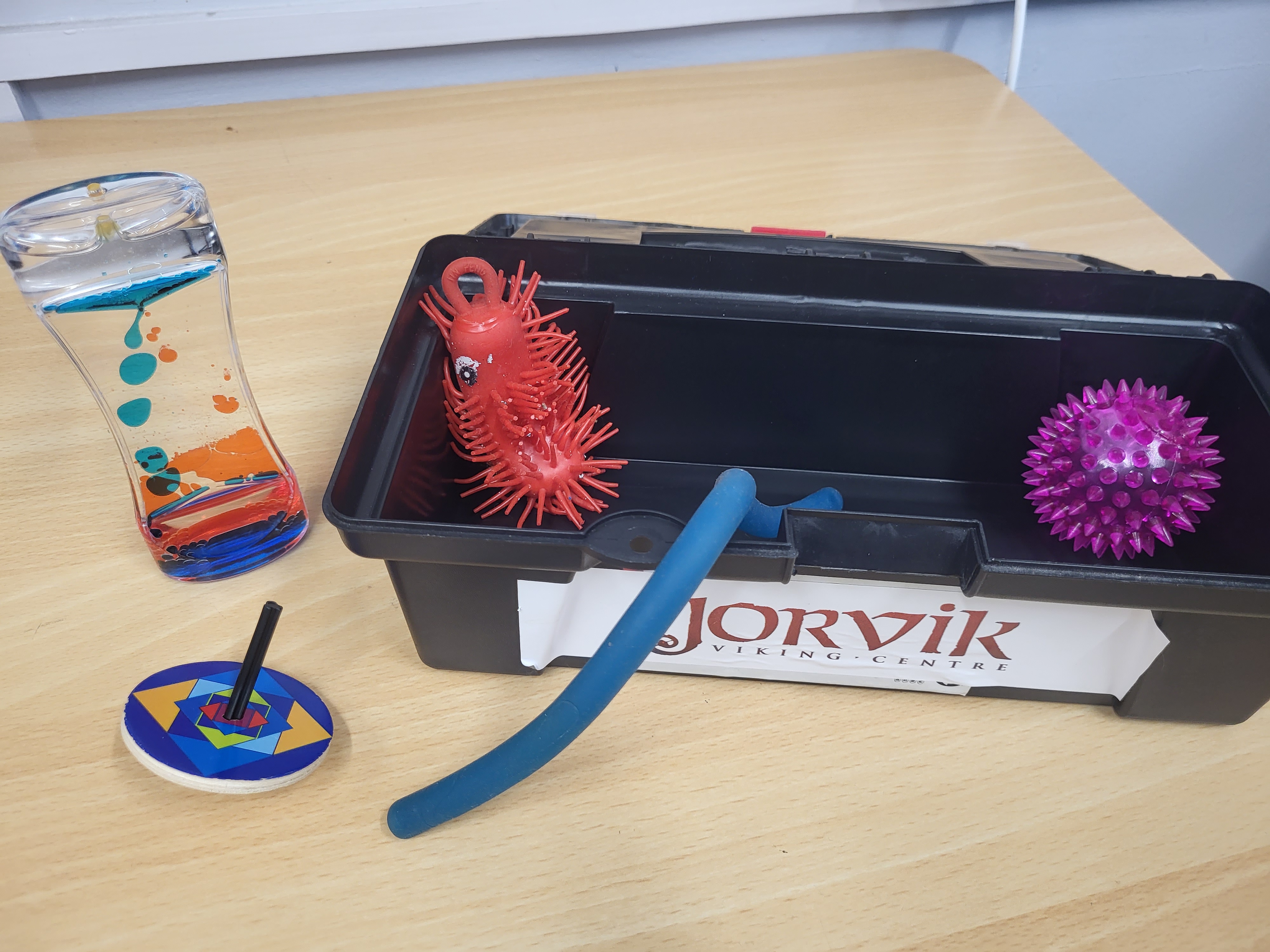 Box with sensory toys