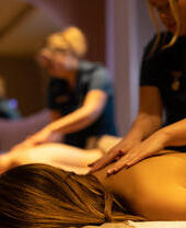 A woman receiving a massage at RE:TREAT in the Lowry Hotel in Greater Manchester