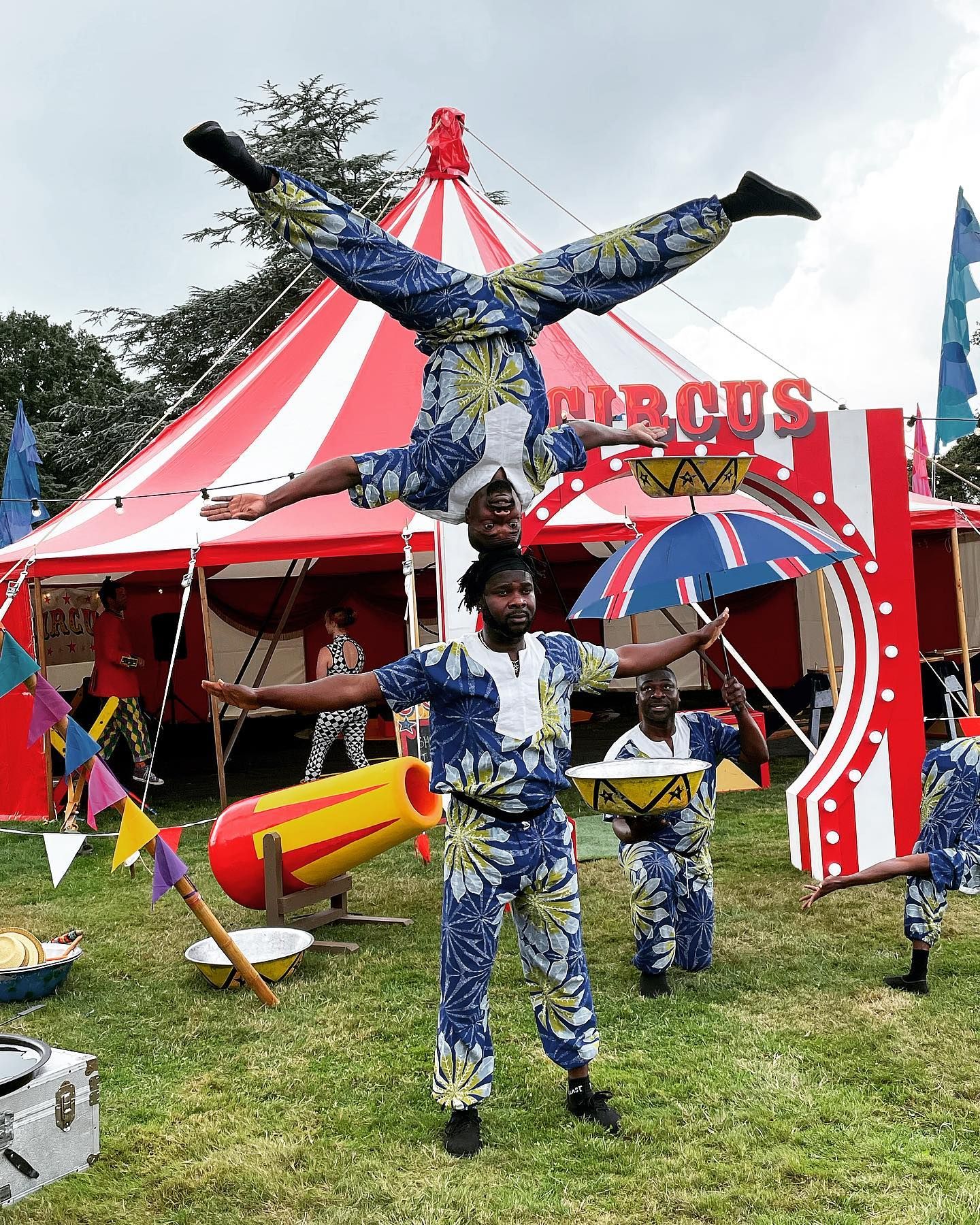 Acrobats at a circus at Wrotham Park