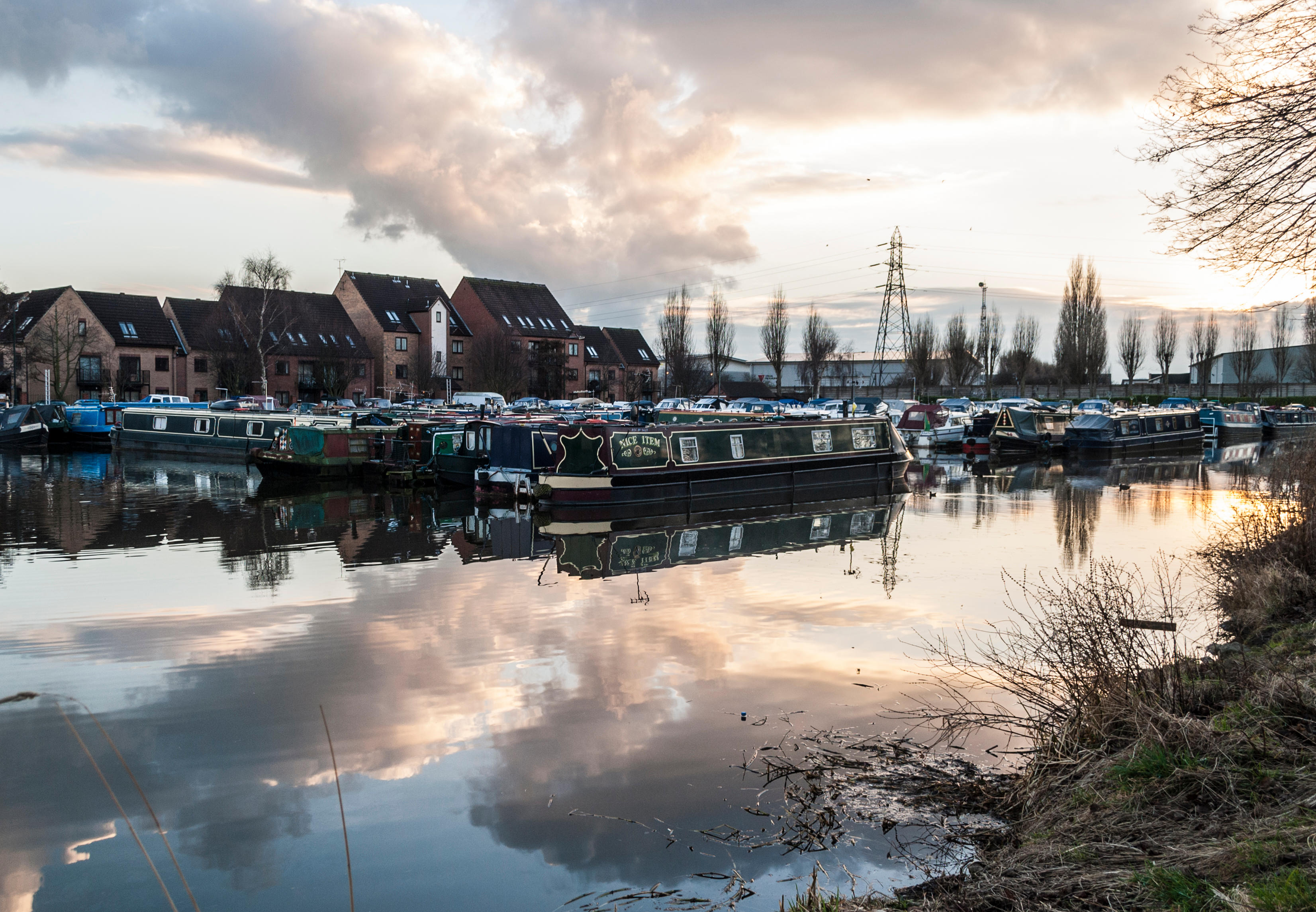 Boats docked at Nottingham Marina