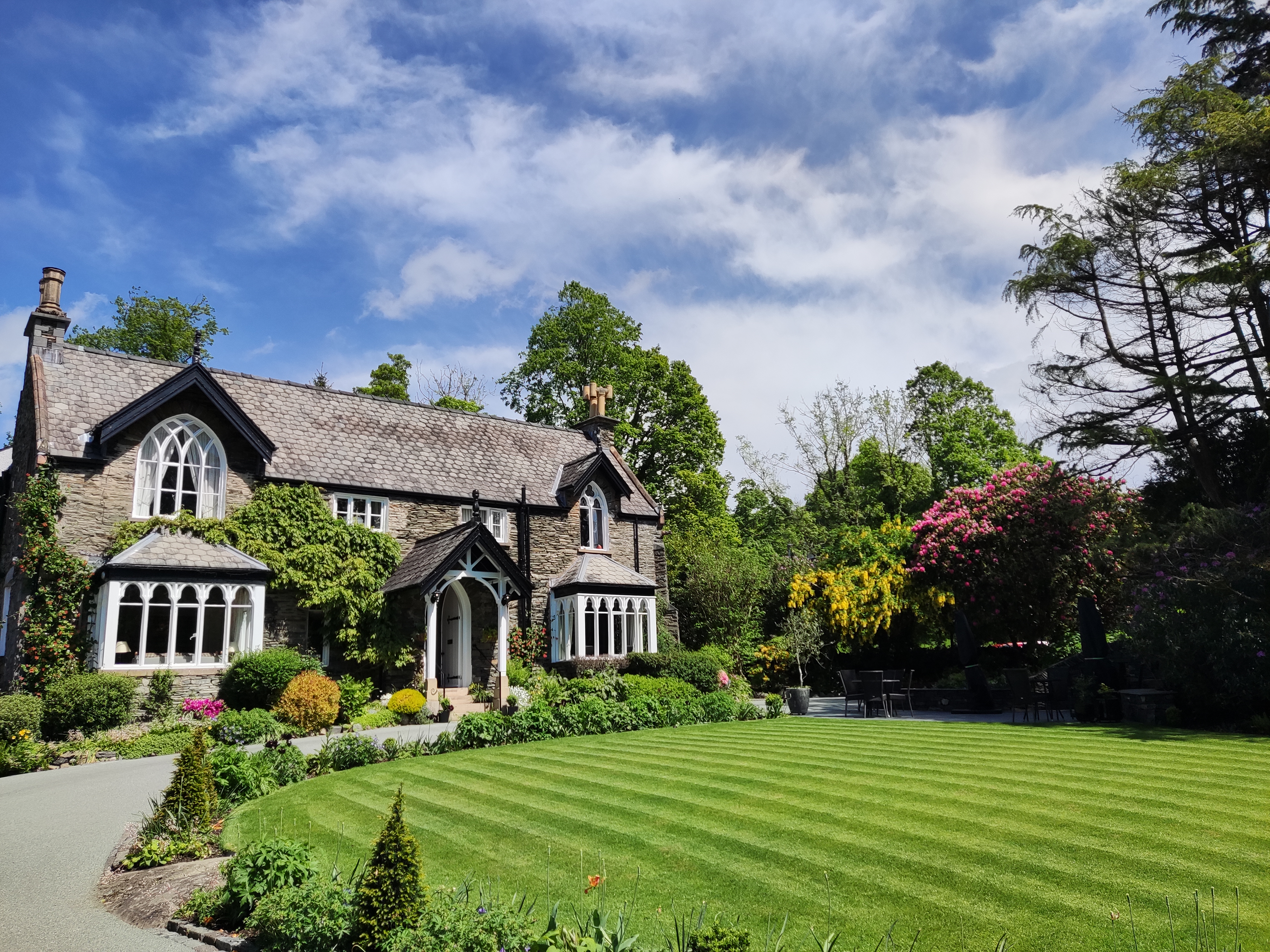 An outside view of Cedar Manor in the Lake District