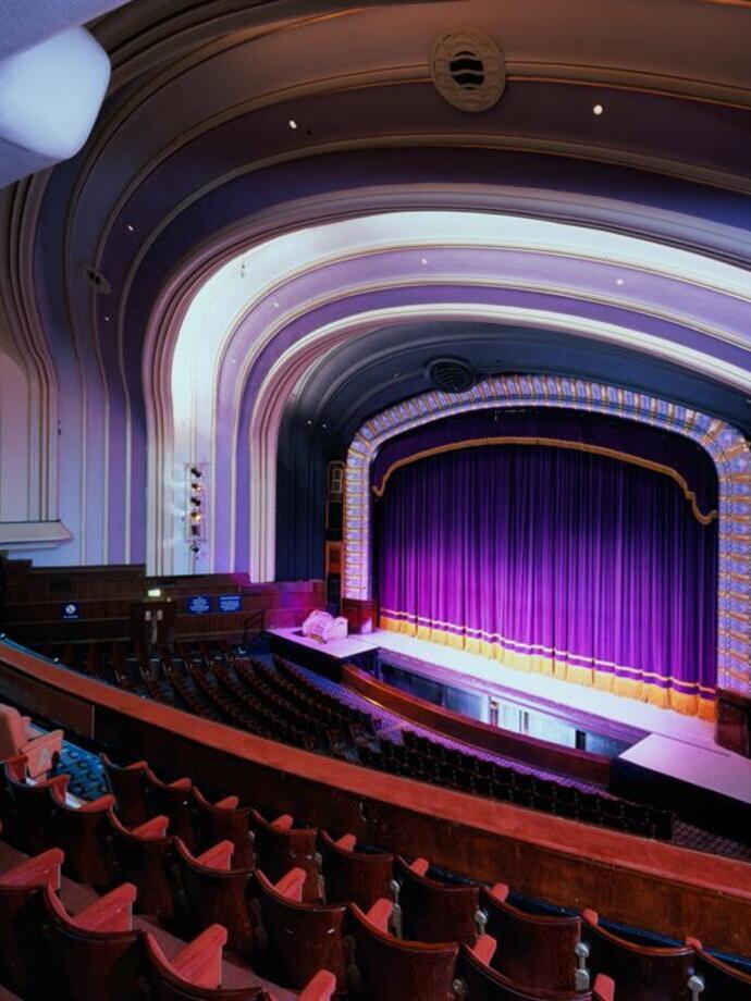 Stage and seating area in a modern theatre.