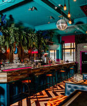 Beautiful bar interior at The Maverick, Belfast