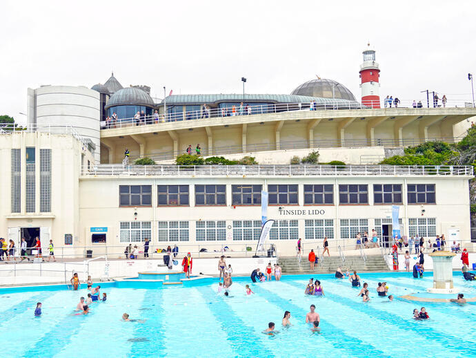 People in a lido pool at Tinside Lido in Plymouth
