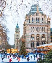 حلبة تزلج على الجليد في الهواء الطلق مع حشد من المتزلجين