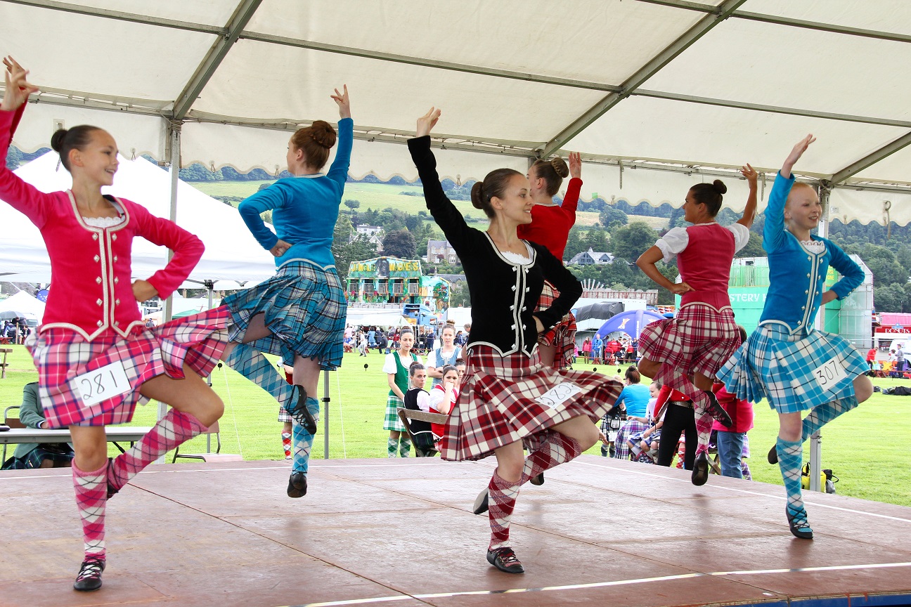 Dancers performing at the Bridge of Allan Highland Games