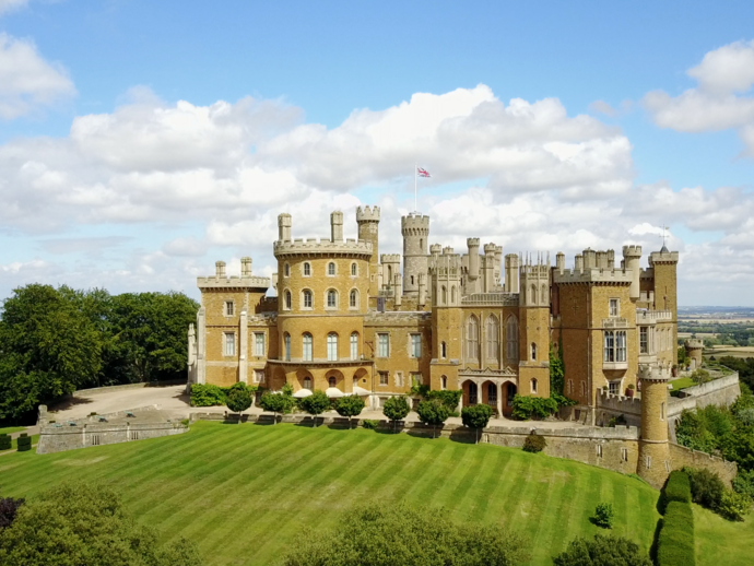 A long distance outdoor shot of Belvoir Castle