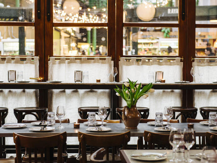 L'intérieur de Camille, un nouveau restaurant du Borough Market à Londres.