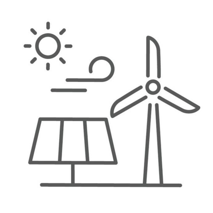 solar and wind power graphics